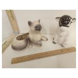 Ceramic  Siamese Cat & Milk Cow Planters