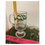 Libbey Holly & Berry Irish Coffee Mugs 12