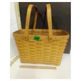 Longaberger 2 Handled Market Basket With Plastic