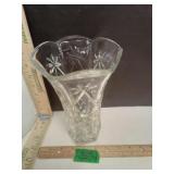 Pressed Glass Vase with Starburst Pattern