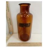PD& Co. Brown Glass Apothecary Jar Labeled