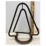 Cast Iron Dinner Triangle Bell on Horseshoe