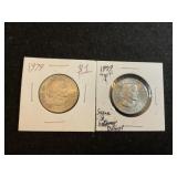 U.S. 2 1979 P Susan B Anthony $1 Dollar Coins