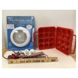 Ceiling Light, Egg Container, Extension Cord