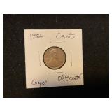 U.S. 1982 Lincoln Penny Off Center Coin