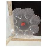 Frosted Glass Shell Edged Serving Tray