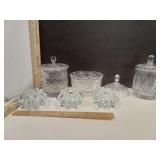 Clear Pressed Glass Lidded Jar, Partylite