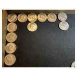 U.S. 1970s Kennedy Half Dollars Coins (12)