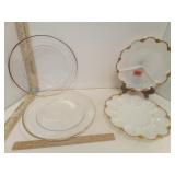 Gold Rimmed Dinnerplates 2 & Milkglass Divided