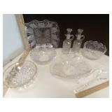 Pressed Glass Bowls, Cruets, & Salad Utensils