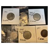 U.S. V Nickel 1904, 06, 07, 08 (2) & 10