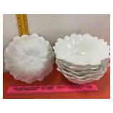 Indiana Glass Lily Pons Milk Glass Bowls 6