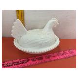 Indiana Milk Glass Hen On Nest Candy Dish