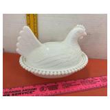 Indiana Milk Glass Hen On Nest Candy Dish