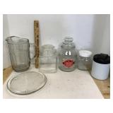 Glass Pitcher, Canisters & More