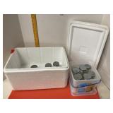 Styrofoam Cooler & Baby Food Jars