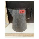 Gray Graniteware Coffee Pot
