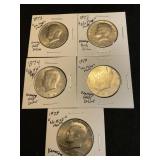 U.S. 1973 (2), 74 & 79 (2) Kennedy Half Dollar