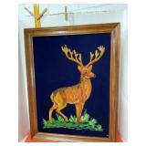 Punch Needle Or Tufted Deer Framed Art