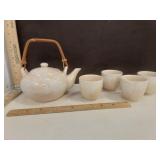 Pier 1 Imports Ivory Rose China Lidded Teapot