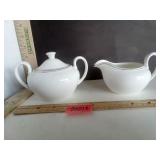 Wedgewood Doric Pattern Lidded Sugar & Creamer