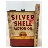 Silver Shell Motor Oil Can