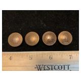 U.S. 1881, 83 & 93 (2) Indian Head Penny Button