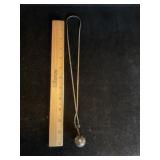 Metal Earth Ball On Chain Necklace