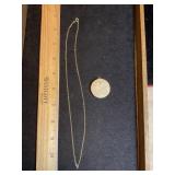 12k GF Necklace & 1/10 Gold Shell Locket Pendant