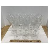 Water Goblets w/Floral Etching