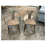 Metal Chairs w/Wooden Seats 2