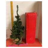 Faux Holiday Tree Burlap Bottom In Box