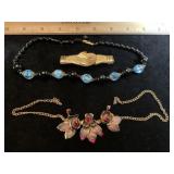 Western Germany Glass Bead Necklace Red Gem