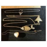 70s Max Factor Golden Koi & Other Necklaces