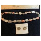 Vintage Baroque Pearl Necklace & Clip-On Earring