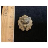 Gold Tone Lions Head Brooch