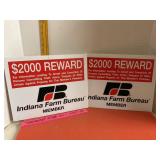 Indiana Farm Bureau Reward Signs 2