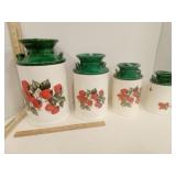 1970s Strawberry Fields Canister Set