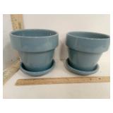 Ceramic Garden Planters with Trays