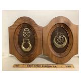 Wooden Framed Brass Horse Ornaments