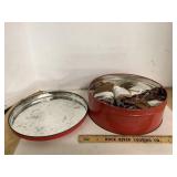 Sewing Tin w/Quilt Squares