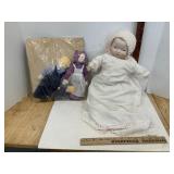 Porcelain Baby Doll & Cloth Dolls