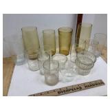 Vintage Amber Glass Tumblers & Ramakins & More
