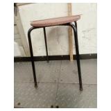 MCM  Vinyl Covered Stool with Black Metal Legs