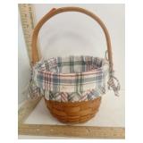 Longaberger Round Cloth Lined Basket with Swivel
