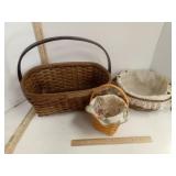 Large Gathering Basket, Round Basket with Liner &