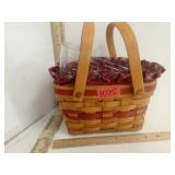Longaberger 2 Handled Basket with Plastic and