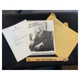 Sen Everett M Dirksen Autographed Photo With