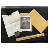 From Sen Edward V Long Autographed Photo & Letter