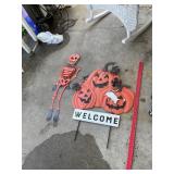 Halloween Yard Decorations Pumpkin & Skeleton